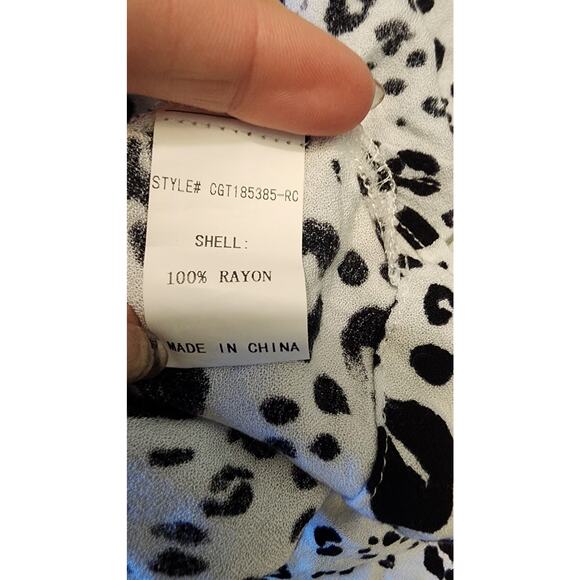 Code x mode sleeveless leopard print button shirt Sz small open back & tie - Picture 7 of 8